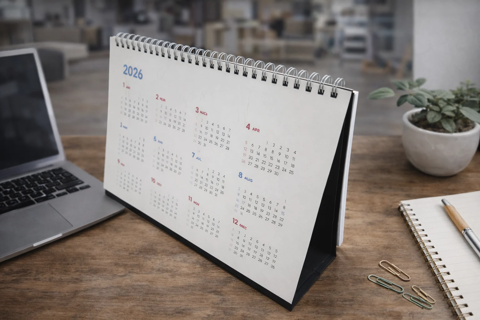 탁상 달력 제작 사례(스탠드형 캘린더)